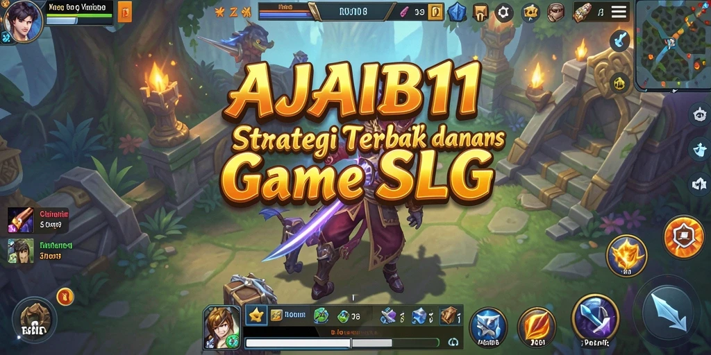 Screenshot AJAIB11 menampilkan pertarungan strategis dan pembangunan kerajaan.