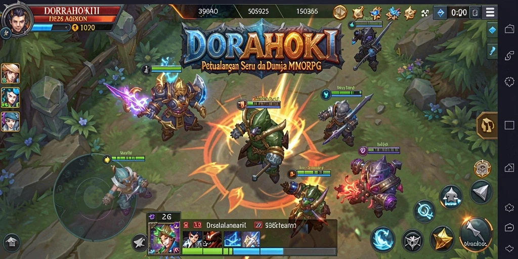 Gameplay DORAHOKI menampilkan pertarungan epik dan eksplorasi dunia yang luas.