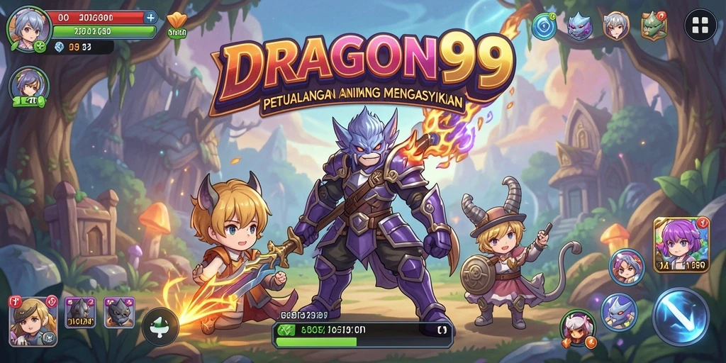 Tampilan gameplay seru dan dinamis DRAGON99.