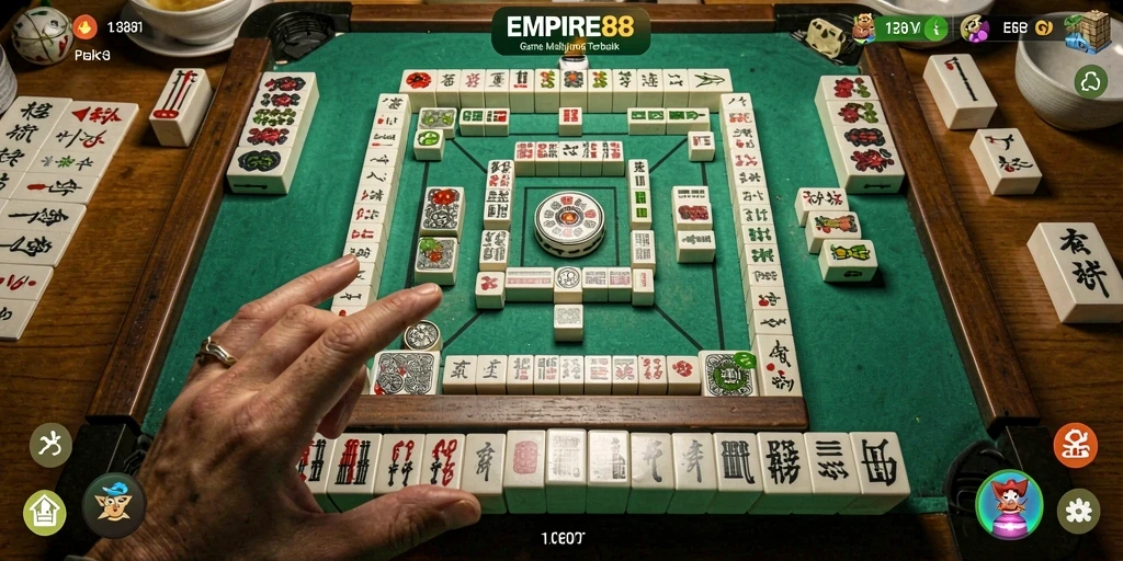 Tangkapan layar permainan EMPIRE88 yang menunjukkan gameplay Mahjong yang mendebarkan.