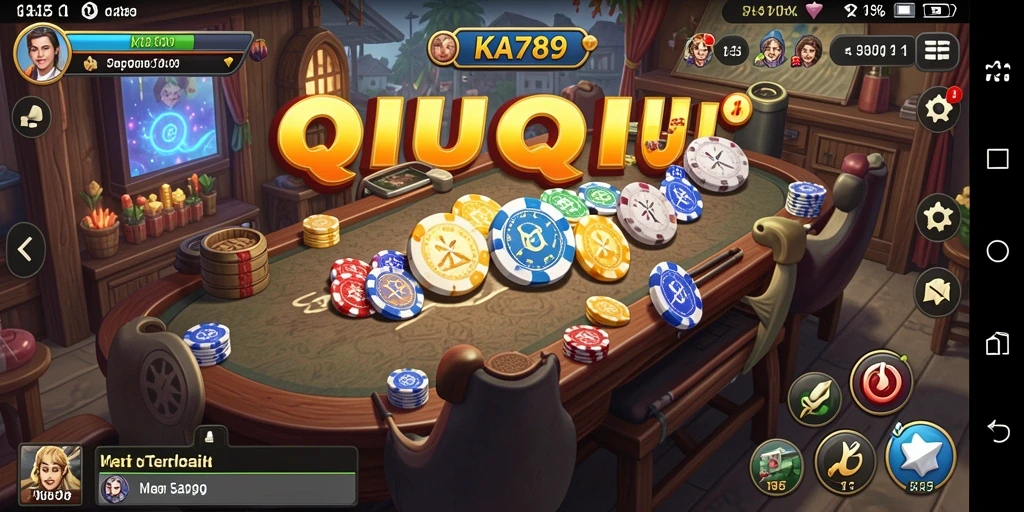 Tampilan gameplay seru dalam QiuQiu KA789.