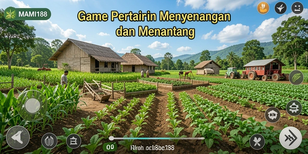 Tampilan screenshot gameplay MAMI188 dengan aktivitas bertani yang dinamis.
