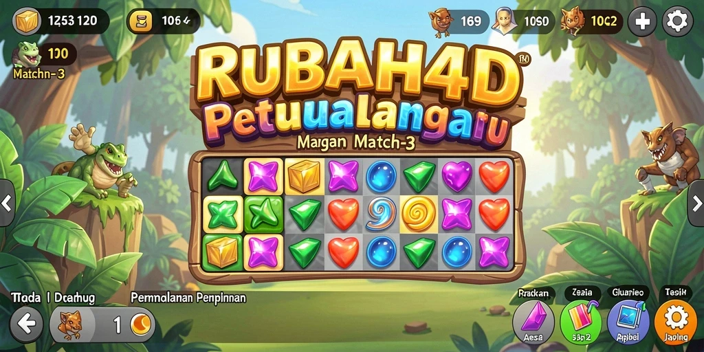 Tampilan gameplay <strong>RUBAH4D</strong> saat mencocokkan objek yang seru.