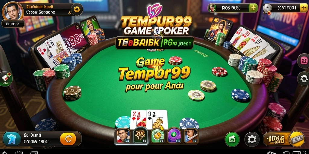 Tampilan gameplay TEMPUR99 yang seru dan autentik dalam poker.