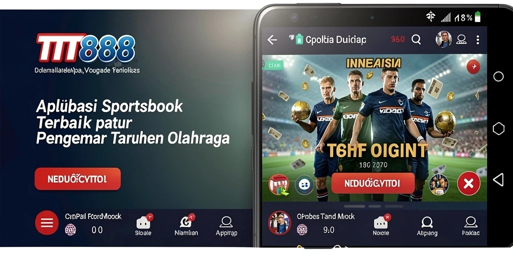 Screenshot utama TTT888 menampilkan berbagai opsi taruhan olahraga.